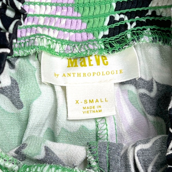 Anthropologie Maeve The Saria Smocked Floral Wide Leg Pants Size XS - Picture 7 of 12